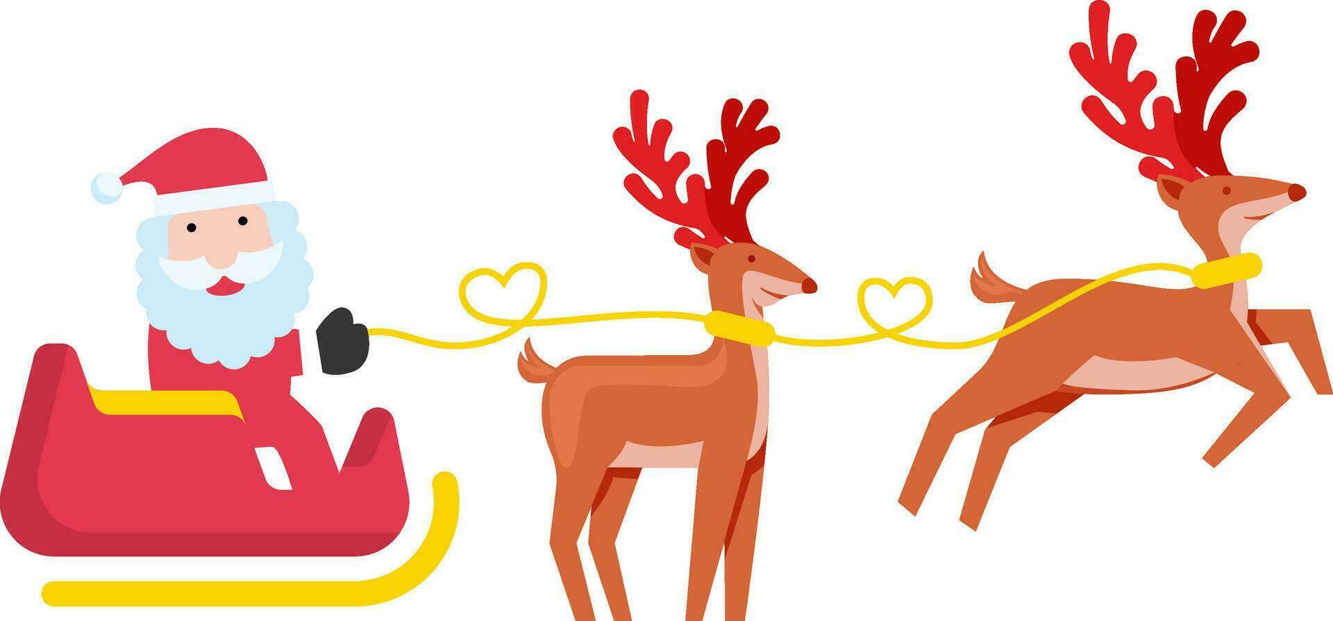 Santa claus ist fliegend im Schlitten mit Rentier Weihnachten Symbol Illustrator vektor