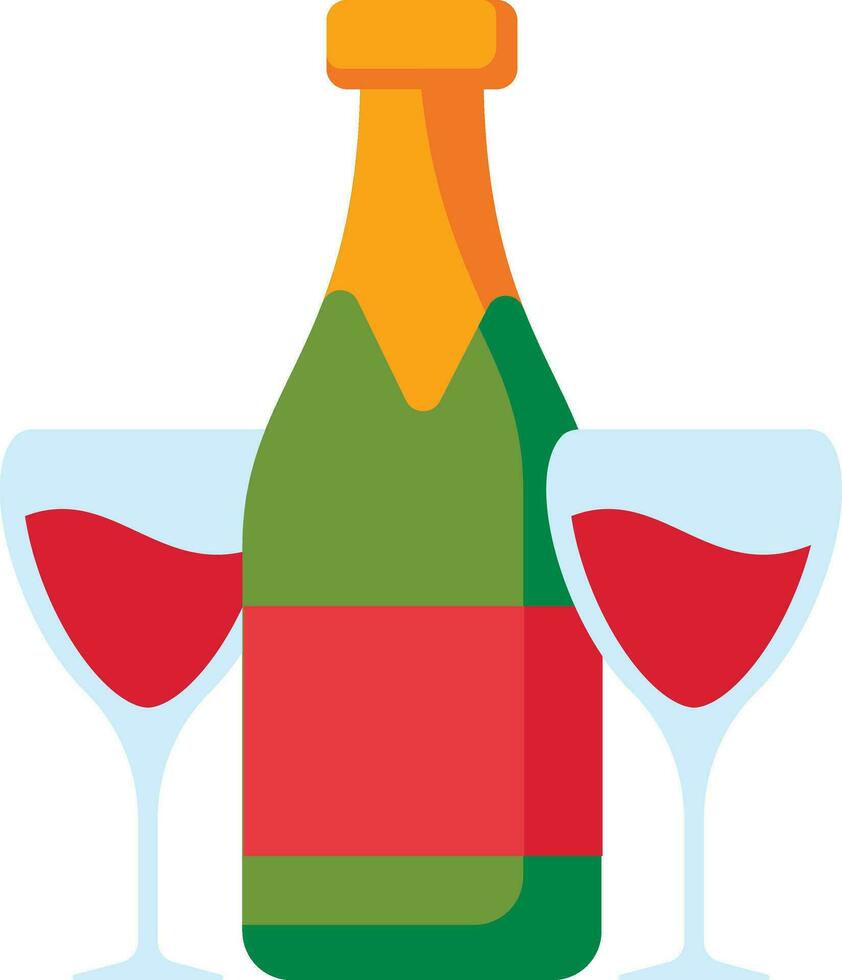 Wein Flasche und Glas Weihnachten Symbol Illustrator vektor