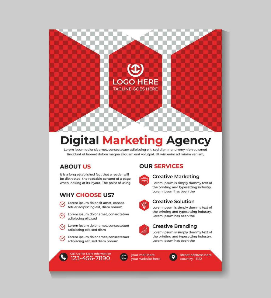 korporativ modern Digital Marketing Geschäft Flyer Design Vorlage Broschüre, Abdeckung, jährlich Bericht, Poster, Flyer, Förderung, Werbung, Flugblatt Design vektor