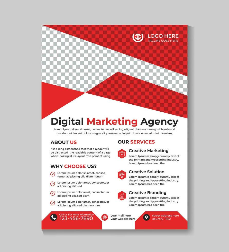 modern Digital Marketing Geschäft Flyer Design Vorlage Broschüre, Abdeckung, jährlich Bericht, Poster, Flyer, Förderung, Werbung, Flugblatt Design vektor