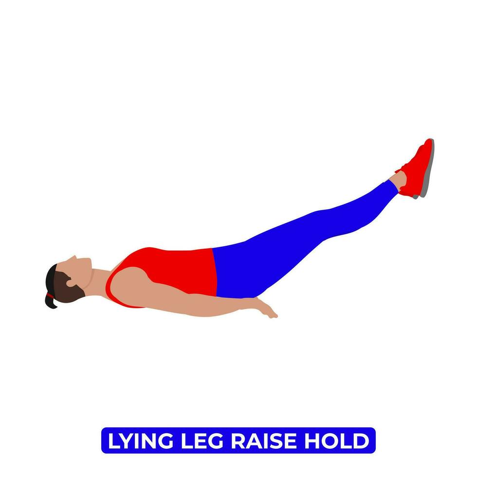 Vektor Mann tun Lügen Bein erziehen halten. Körpergewicht Fitness Abs trainieren statisch Übung. ein lehrreich Illustration auf ein Weiß Hintergrund.