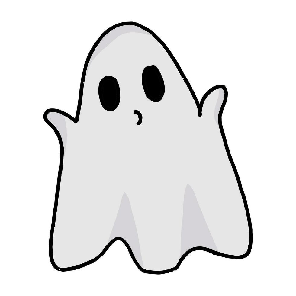 einfach Hand gezeichnet Halloween Geist Vektor Design isoliert auf Weiß Hintergrund