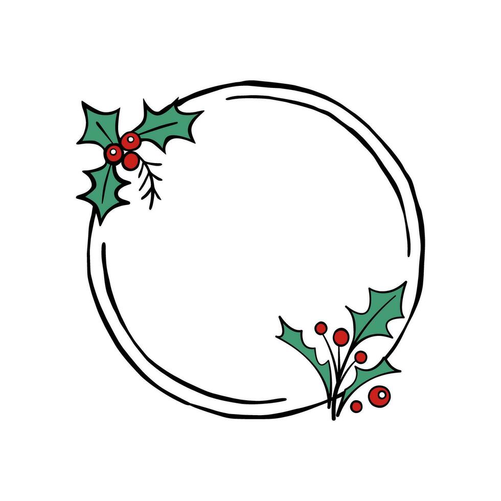 jul cirkel ram. vektor illustration för dekorera, text, hälsning kort och några design.