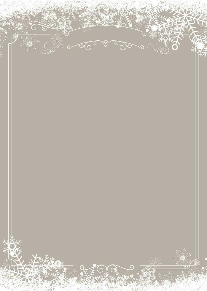 Winter Schneeflocke Rand und Weihnachten Beige Hintergrund Hintergrund vektor