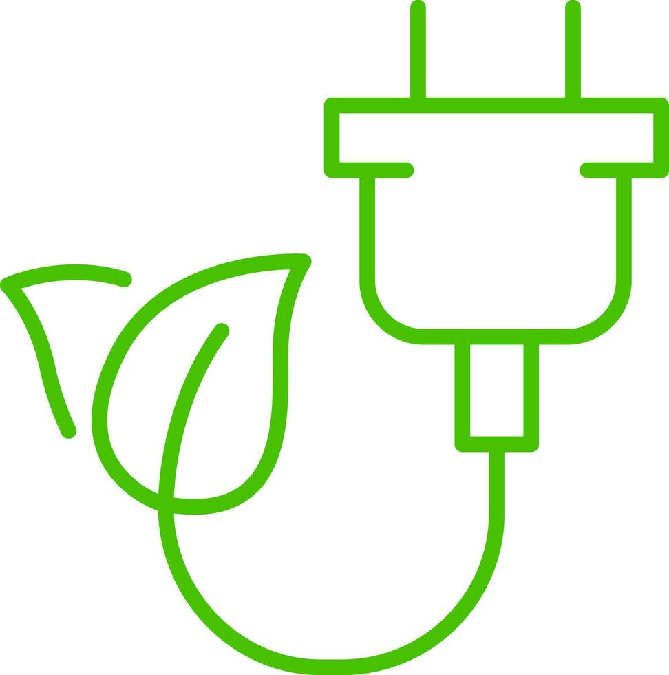 verlängerbar Grün Energie Linie Symbol Illustration vektor