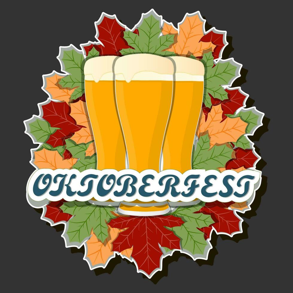 skön illustration på tema av fira årlig oktoberfest Semester vektor