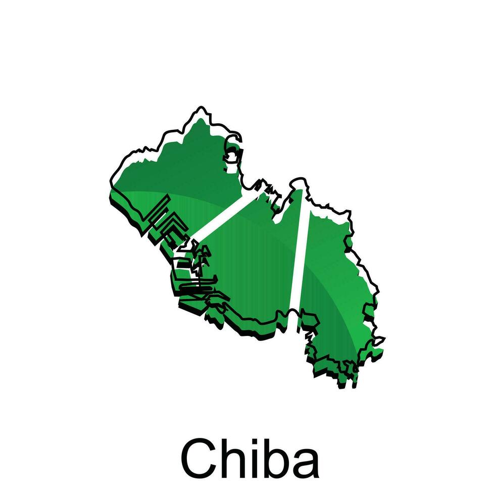 Karta stad av chiba design, hög detaljerad vektor Karta - japan vektor design mall