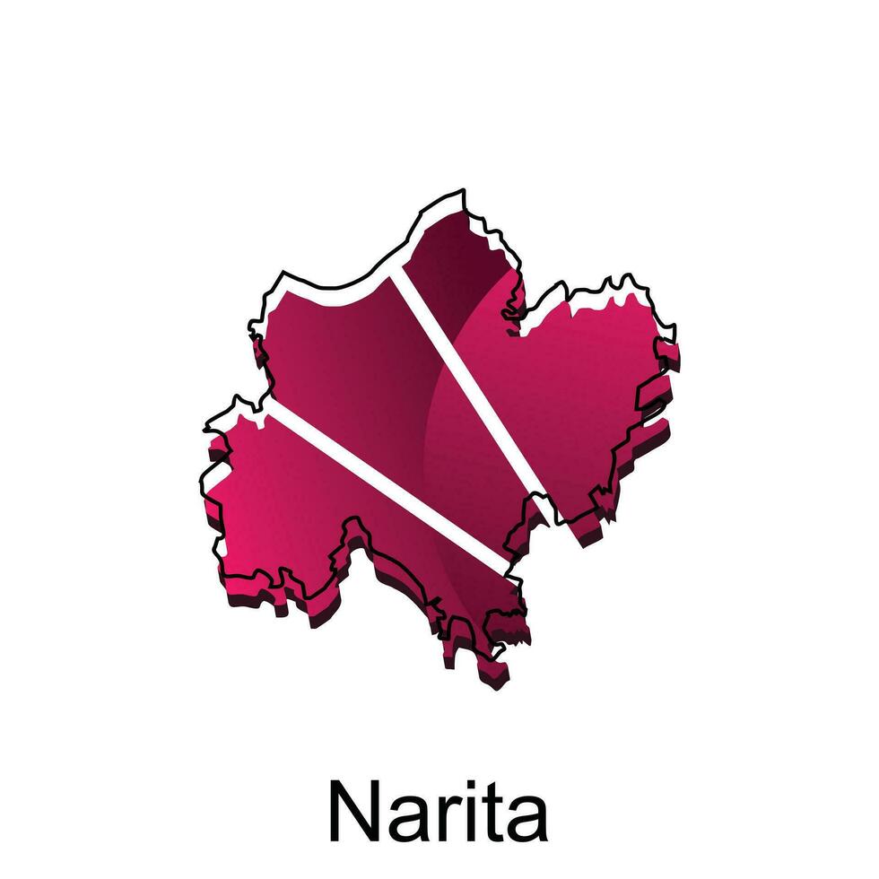 Karte Stadt von narita Design, hoch detailliert Vektor Karte - - Japan Vektor Design Vorlage