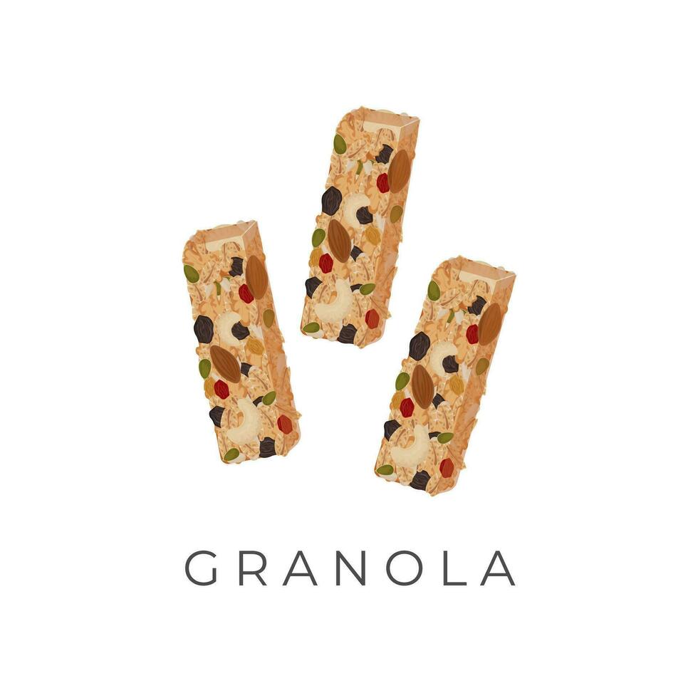 utsökt granola bar illustration logotyp vektor