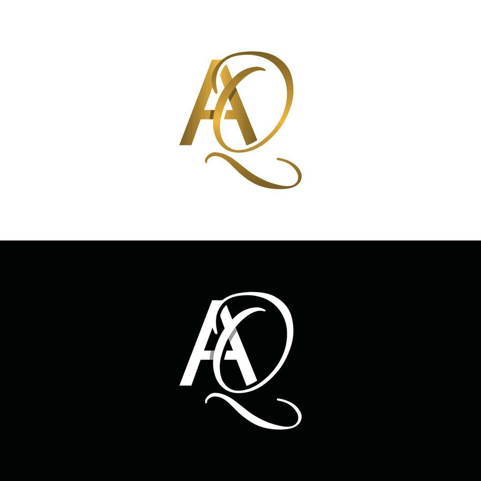 brev aq lyx modern monogram logotyp vektor design, logotyp första vektor mark element grafisk illustration design mall