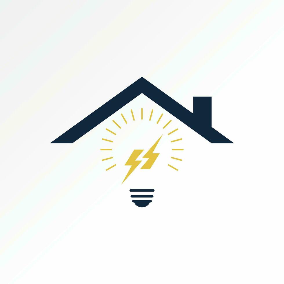 Logo Design Grafik Konzept kreativ abstrakt Prämie Vektor Lager Zeichen Dach Haus und Licht Donner. verbunden zu Eigentum Installation elektrisch Leistung