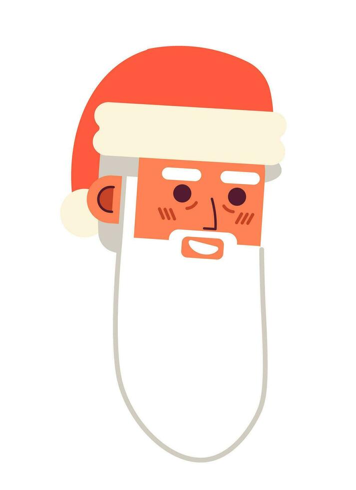 Santa claus 2d Vektor Benutzerbild Illustration. Vater Weihnachten. Heilige Nikolaus Karikatur Charakter Gesicht Porträt. Winter Geist. Vater Weihnachten eben Farbe Benutzer Profil Bild isoliert auf Weiß Hintergrund