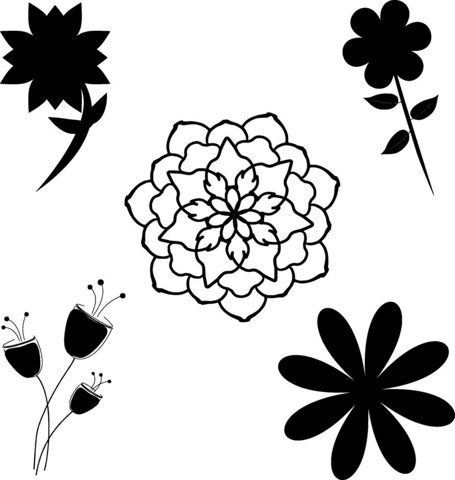 Blume Silhouette Vektor auf Weiß Hintergrund