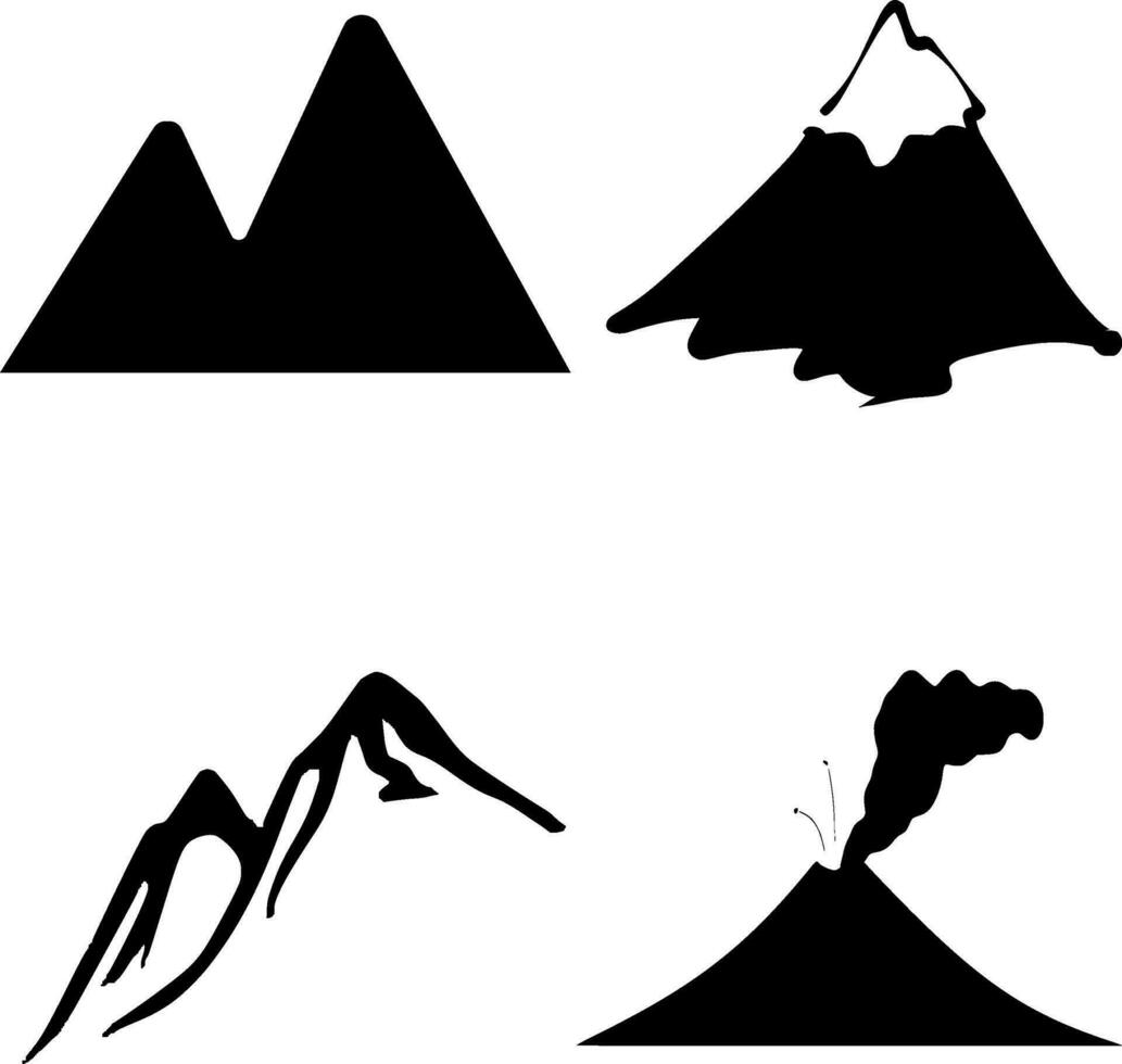 Berg Silhouette Vektor auf Weiß Hintergrund