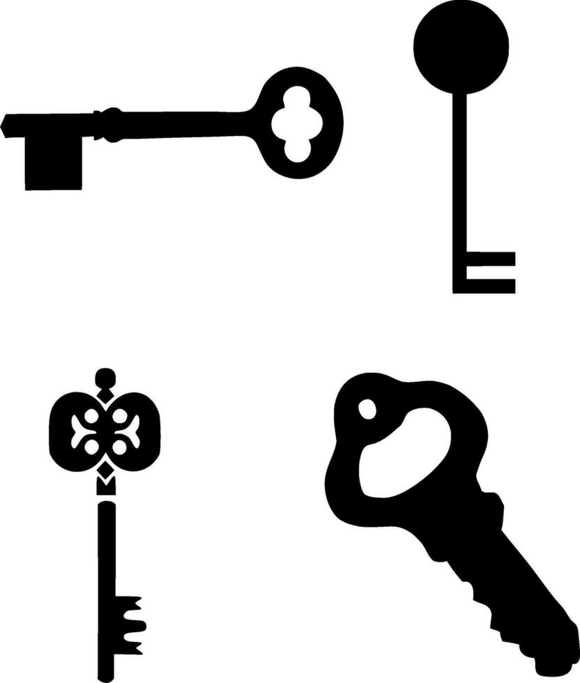 Schlüssel Silhouette Vektor auf Weiß Hintergrund