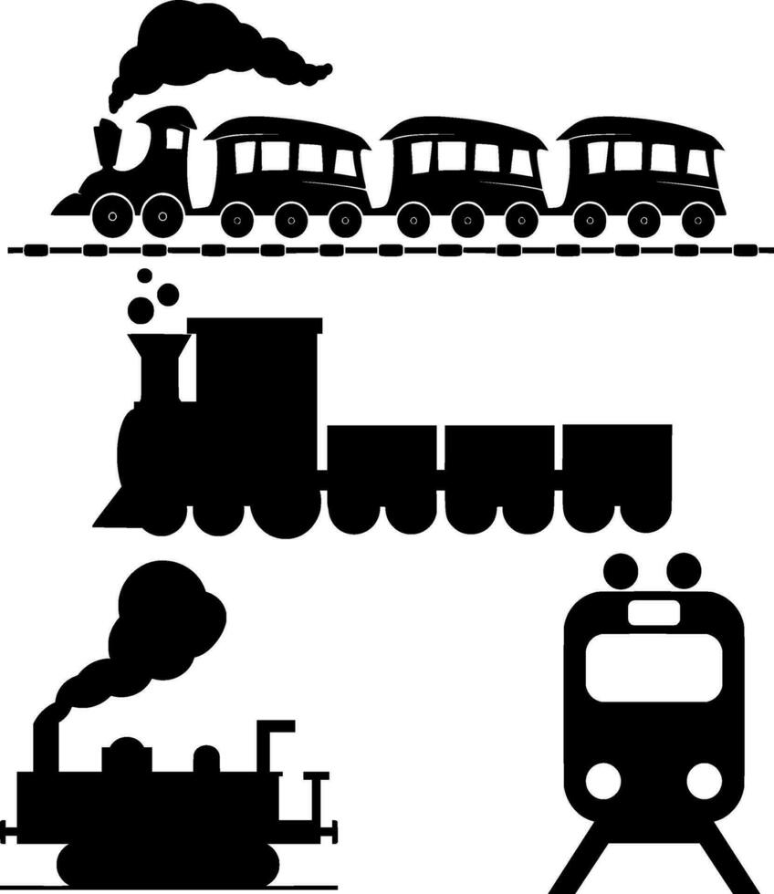 tåg silhuett vektor på vit bakgrund