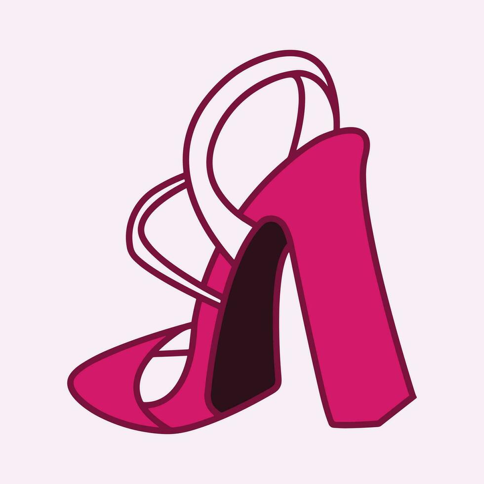 hoch Absätze Schuh Vektor Symbol, Damen Schuh Glyphe Symbol. Symbol, Logo Abbildung.Frau Schuhe Vektor Symbole isoliert auf Rosa Hintergrund.Mode Schuhwerk Design.