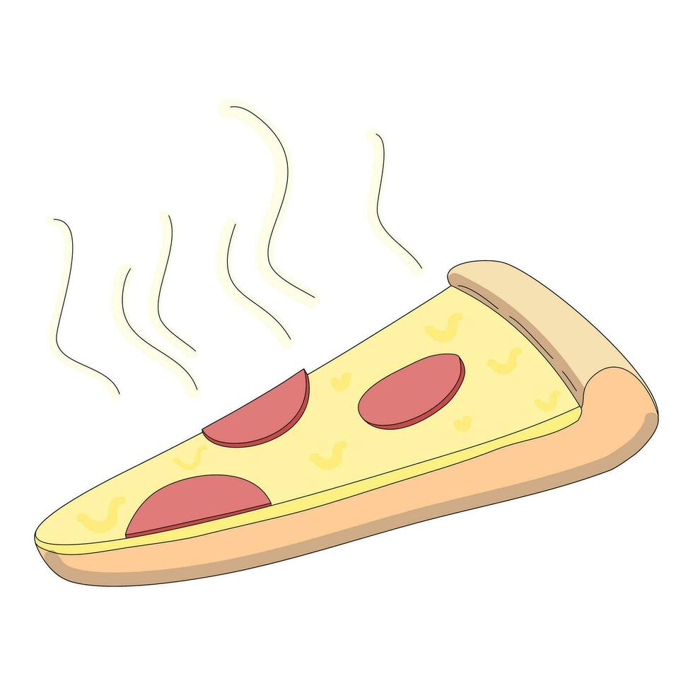 pepperoni pizza tecknad serie varm skräp mat vektor