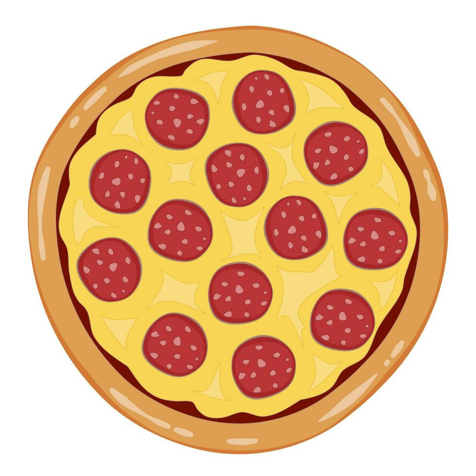 Peperoni ein ganze Pizza Illustration Vektor