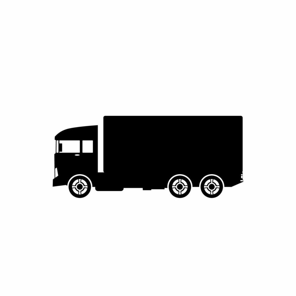 Box LKW Symbol Vektor. Sendung LKW Silhouette zum Symbol, Symbol und unterzeichnen. Box LKW zum Sendung, Transit, Lieferung, Paket oder Transport vektor