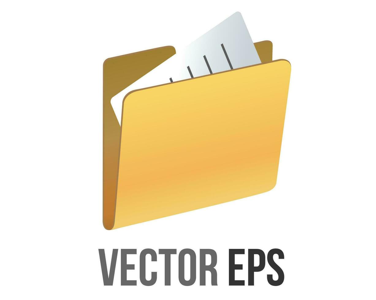 vektor klassisk lutning gul dator fil mapp ikon med dokumentera