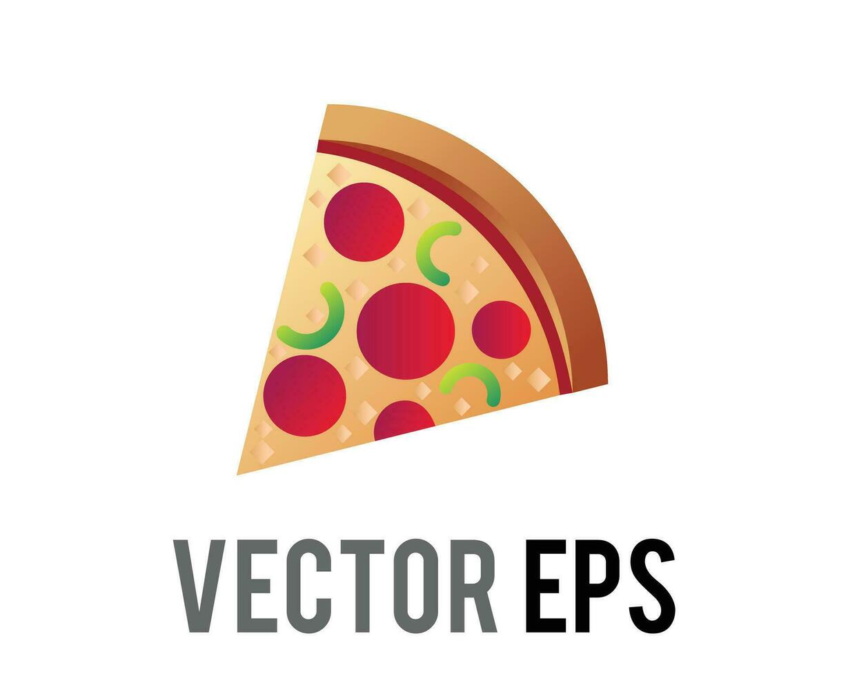 isolerat vektor skiva av pepperoni pizza mat ikon