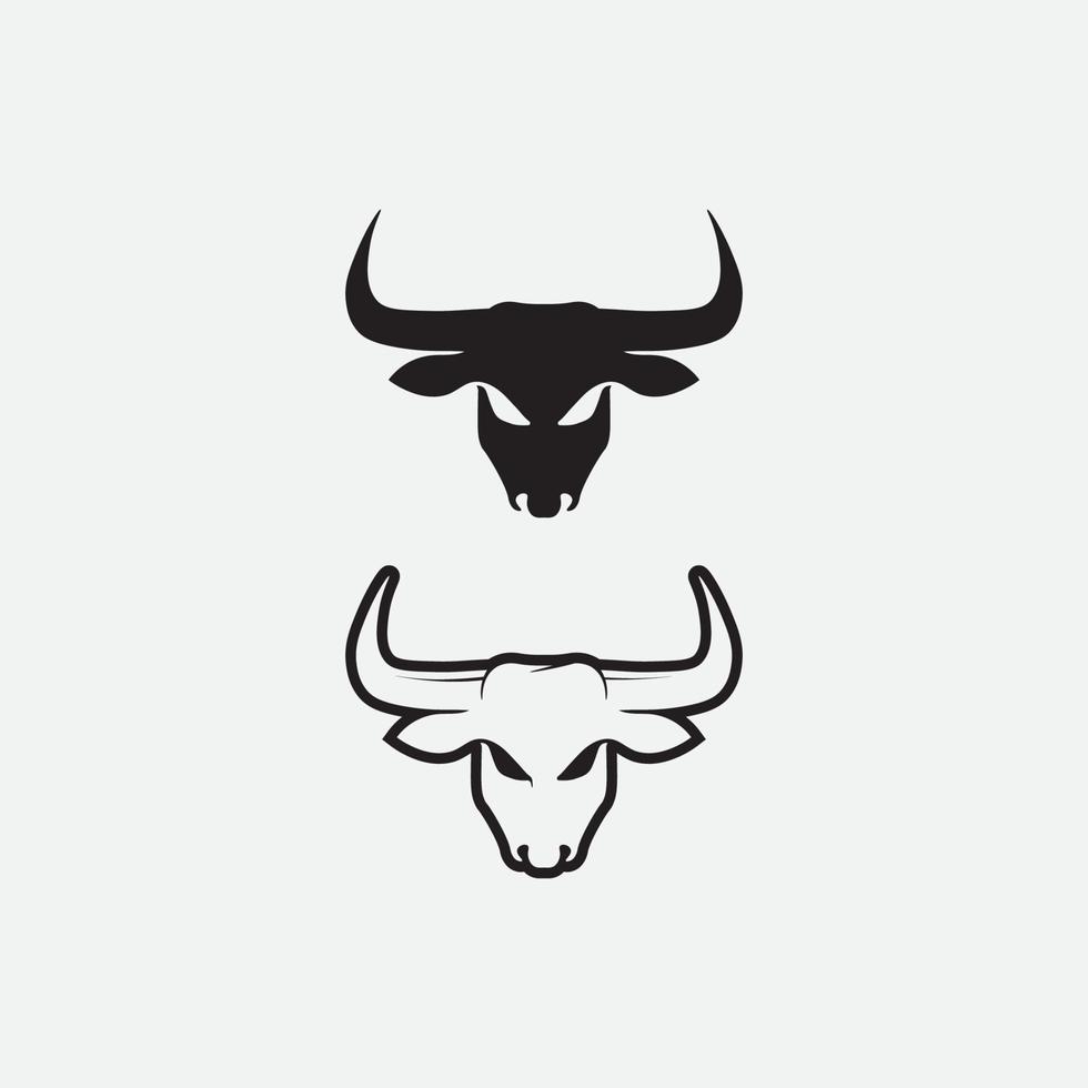 stier büffelkopf kuh wildtier logo vektor