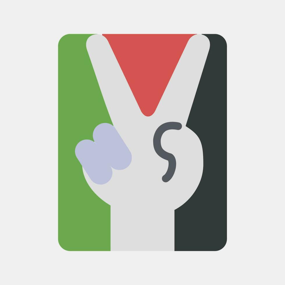 Symbol Finger friedlich Geste. Palästina Elemente. Symbole im eben Stil. gut zum Drucke, Poster, Logo, Infografiken, usw. vektor