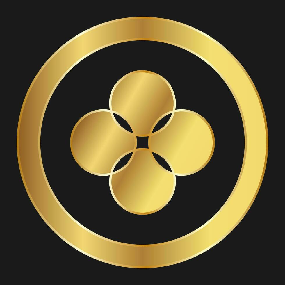 guld ikon av okej B okex begrepp av internet kryptovaluta vektor