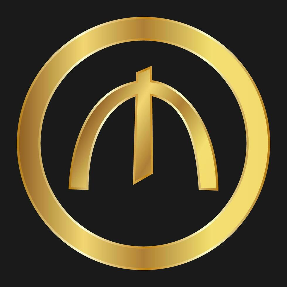 Gold Symbol von Manat Konzept von Internet Netz Währung vektor