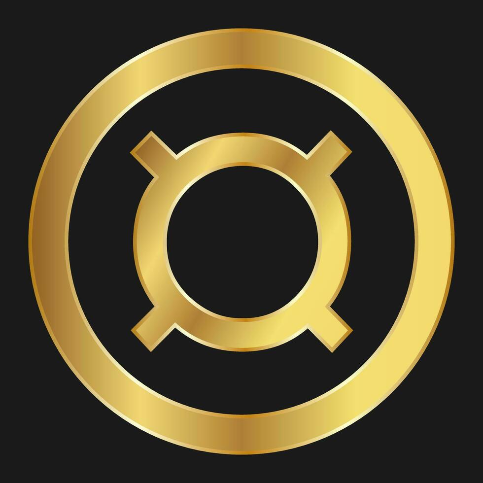 guld ikon av generisk valuta symbol begrepp av internet valuta vektor