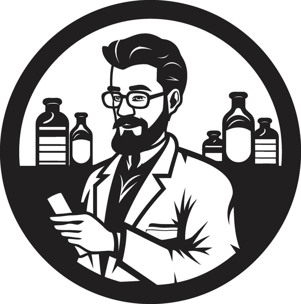 Wellness Krieger Apotheker Vektor von Tabletten zu Pixel Apotheke im Vektoren