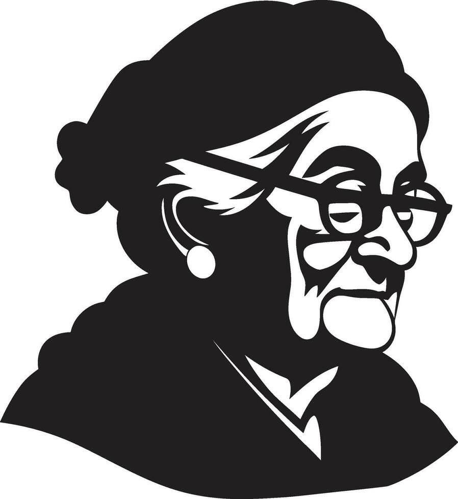 visdom i vektor porträtt av äldre kvinnor vektoriserad minnen av gammal kvinnor
