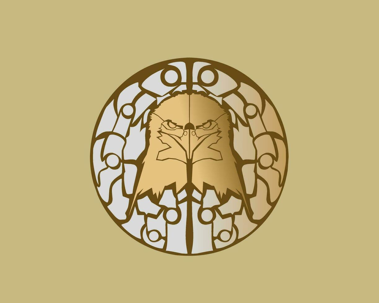 Adler Logo, geometrisch Adler Gesicht Logo symbolisieren Freiheit und Intelligenz. vektor
