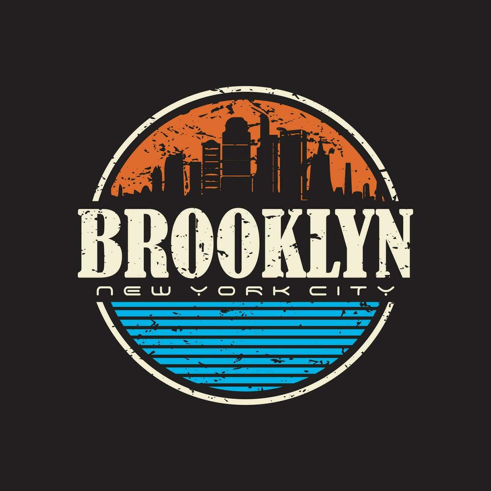 Brooklyn, ny york typografi t-shirt design, college-stil brooklyn Kläder skriva ut. illustration i vektor formatera, USA typografi t skjorta design.