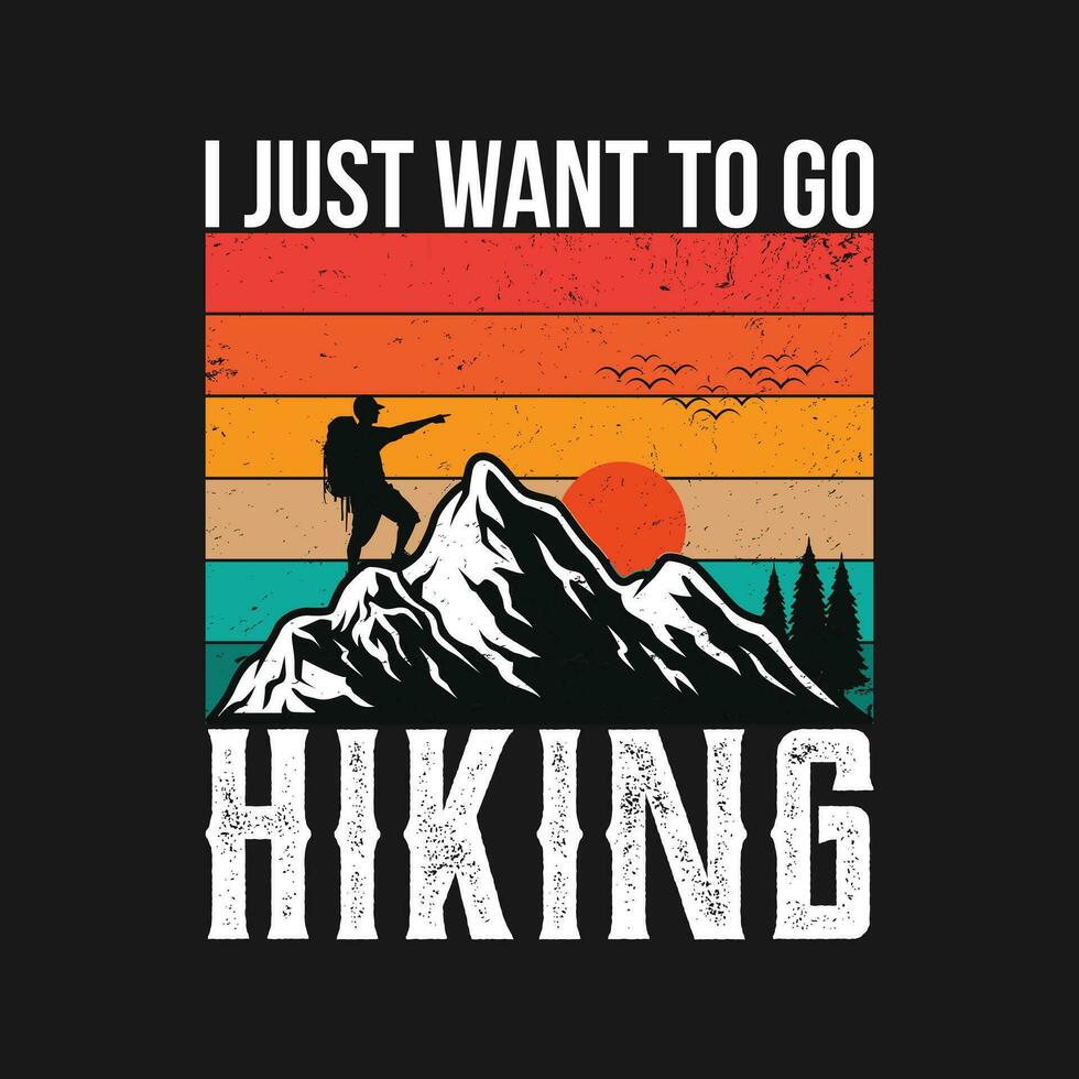 Wandern T-Shirt Design, Jahrgang Berg Beschriftung, Abenteuer T-Shirts, Grafik Vektor Element, Wanderer Typografie,