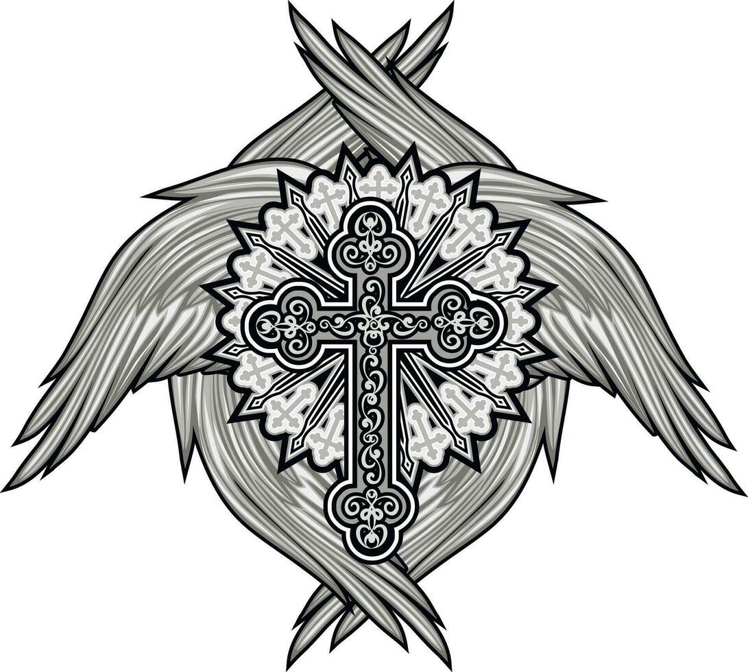 ortodox, kristen tecken med en korsa vektor