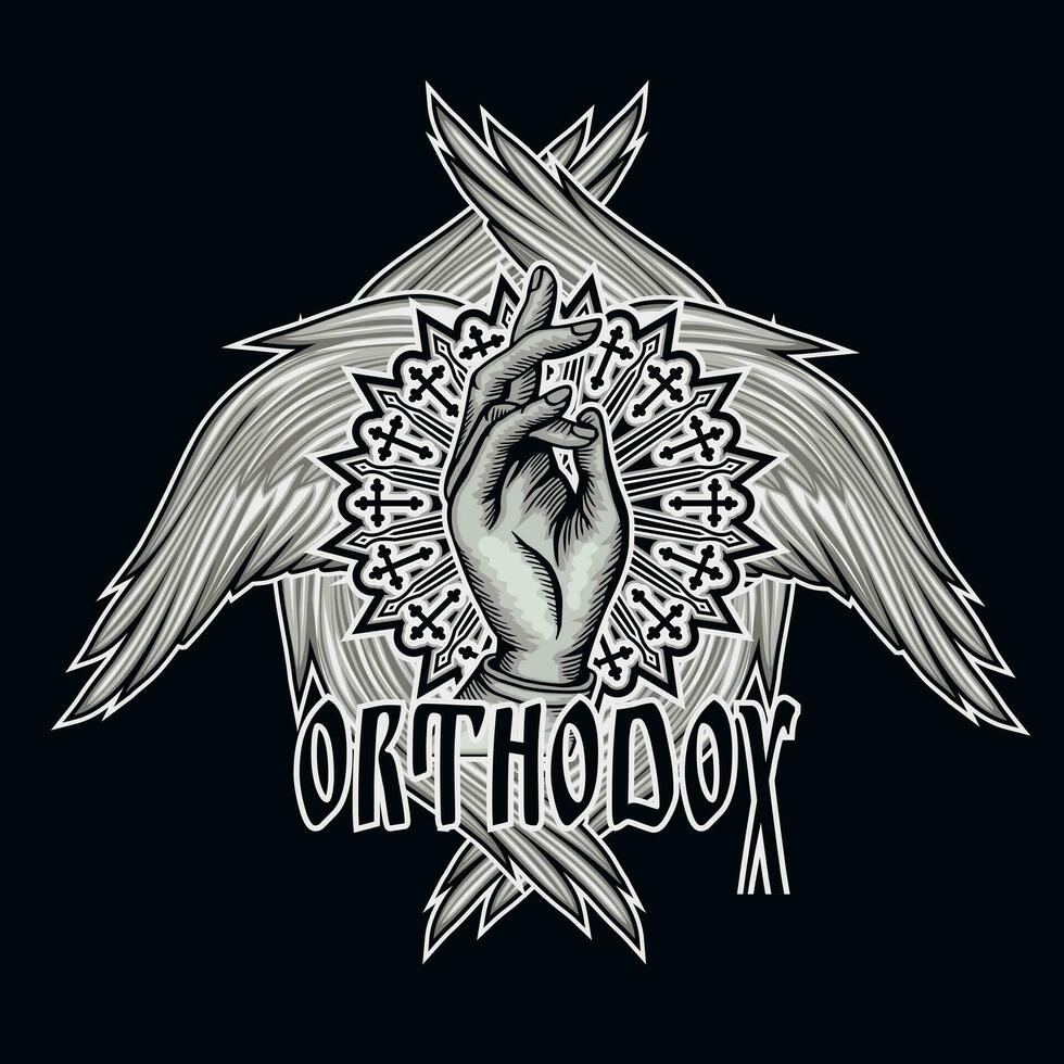 orthodox, Christian Zeichen mit ein Kreuz vektor