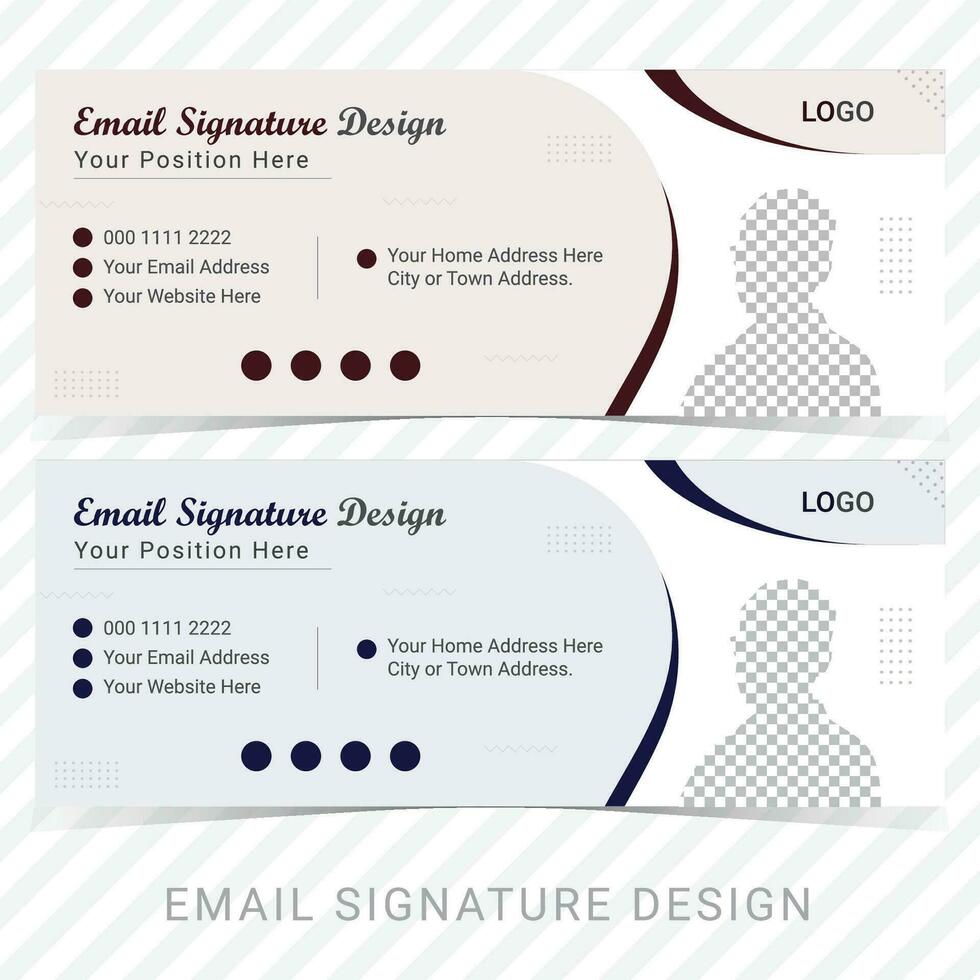 kreativ und Standard Email Unterschrift Design vektor