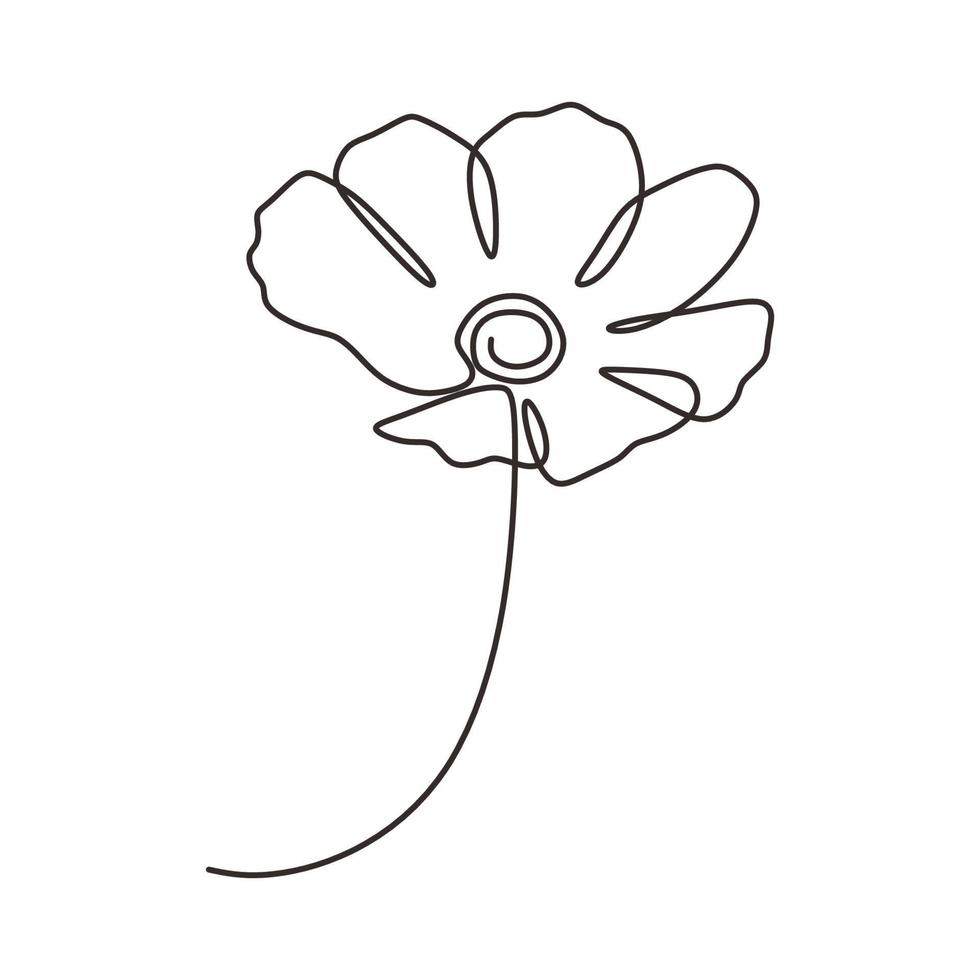 blomma en linje ritning minimalism vektor illustration