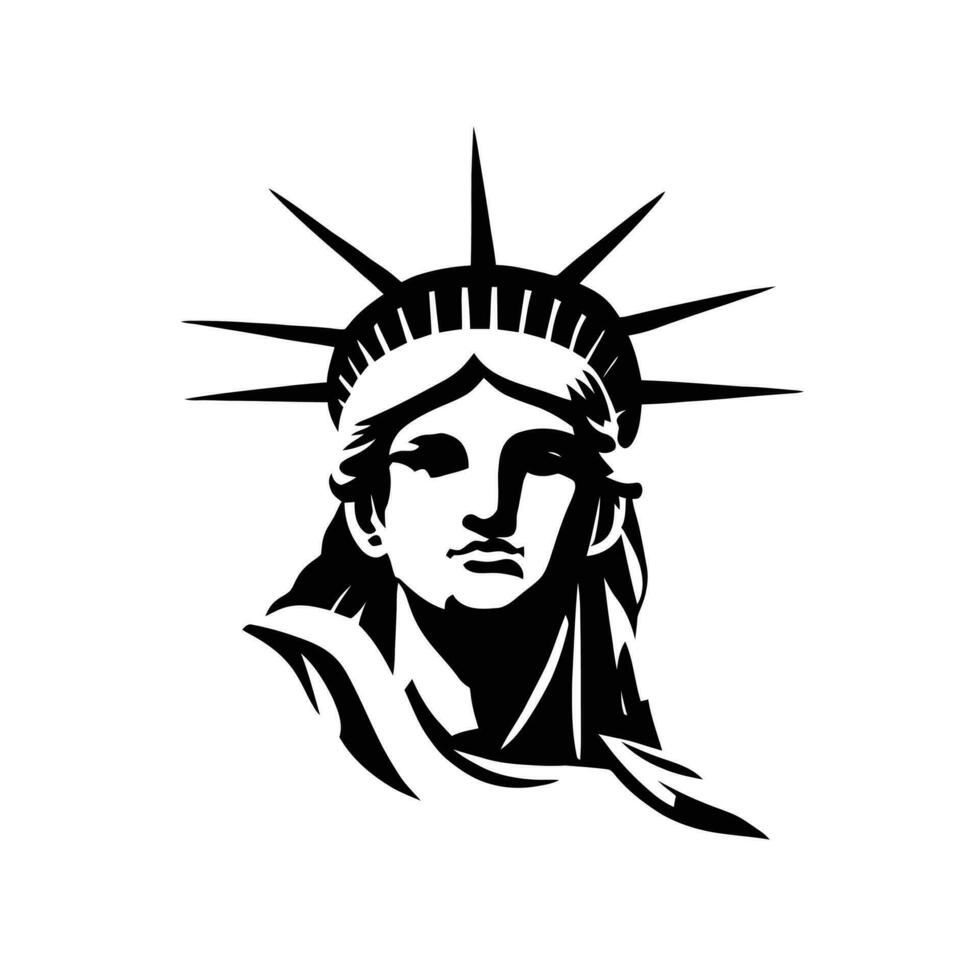 Statue von Freiheit, isoliert auf Weiß Hintergrund Vektor Illustration.