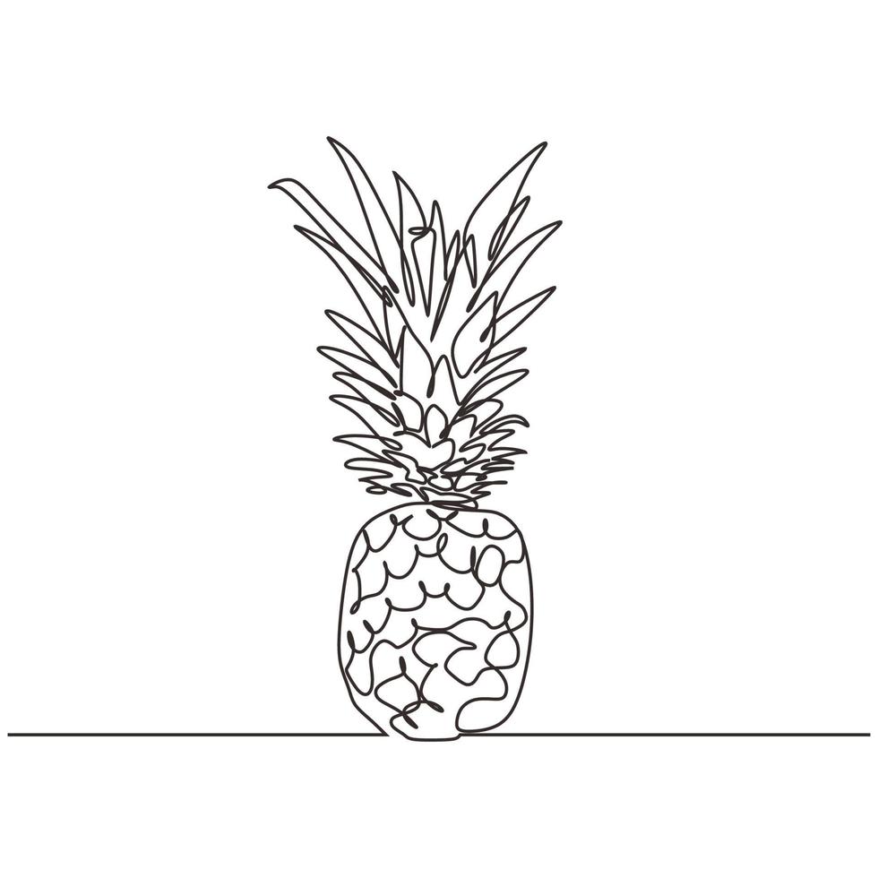 Ananas kontinuierliche einzeilige Zeichnung Vektor-Minimalismus-Design. vektor