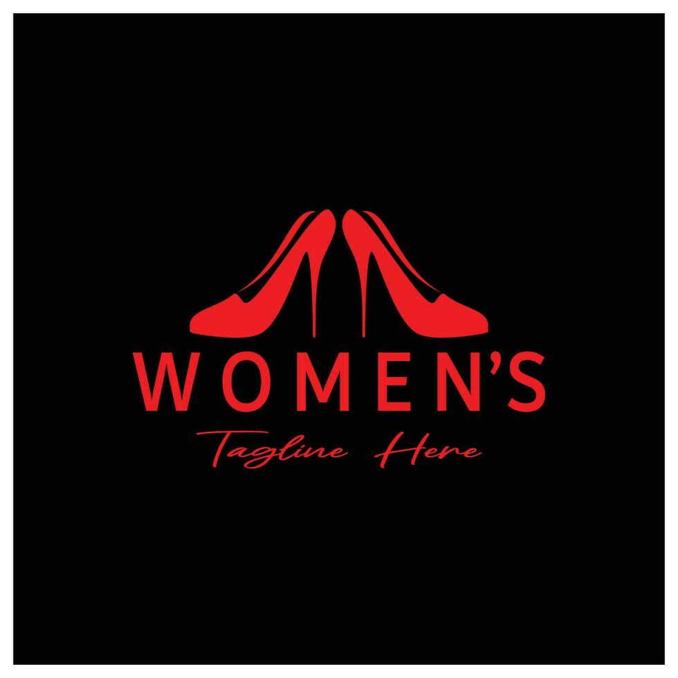 Logo zum Damen hoch Hacke Schuhe Das ist elegant und luxuriös und feminin. Logo zum Geschäft, Damen Schuh Geschäft, Mode, Schuh Unternehmen, Schönheit. vektor