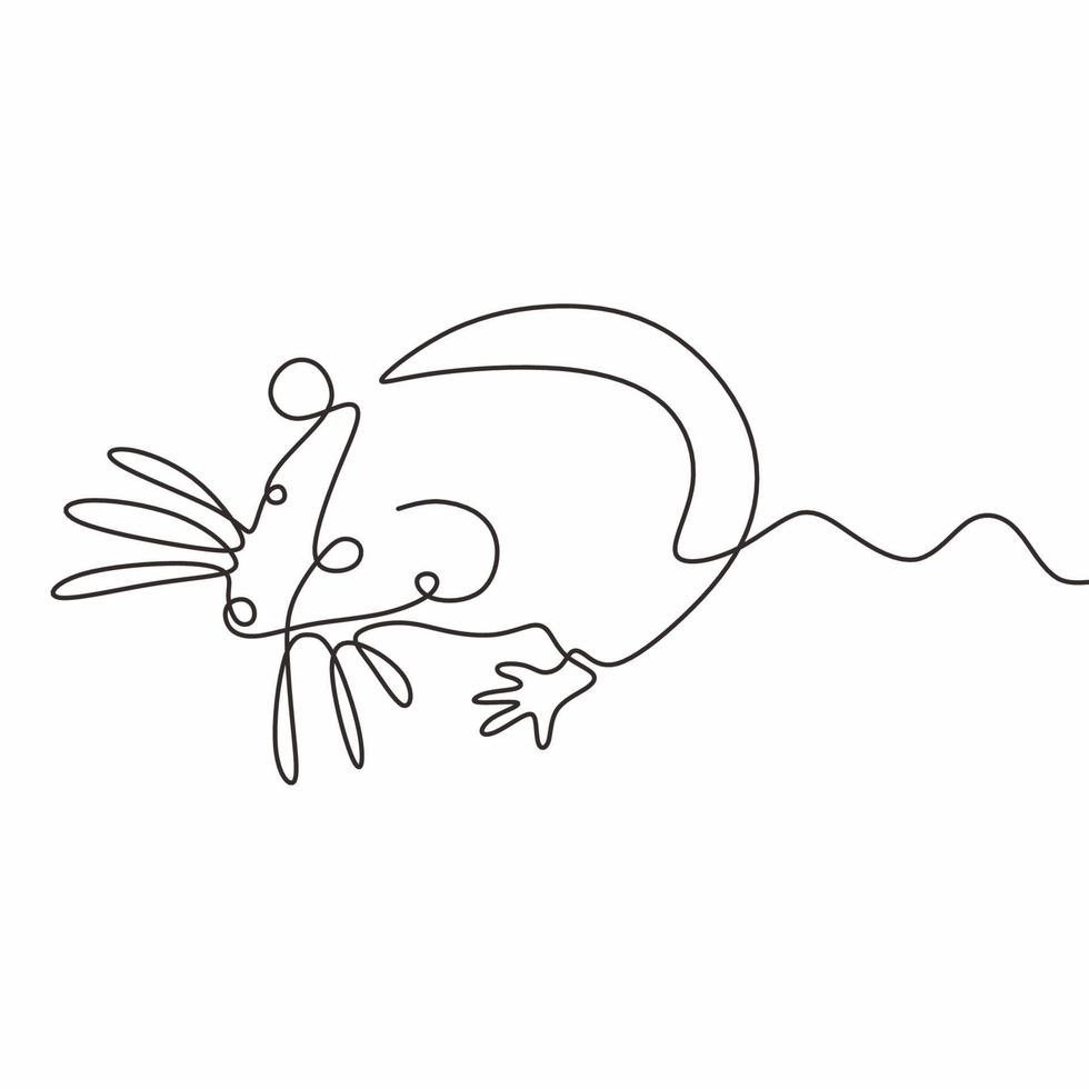 Ratte oder Maus Nagetier Tier Maskottchen Logo Minimalismus durchgehend eine Zeile vektor