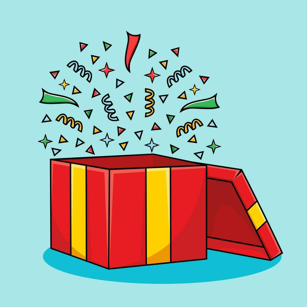 Illustration von ein öffnen Geschenk Kasten. vektor