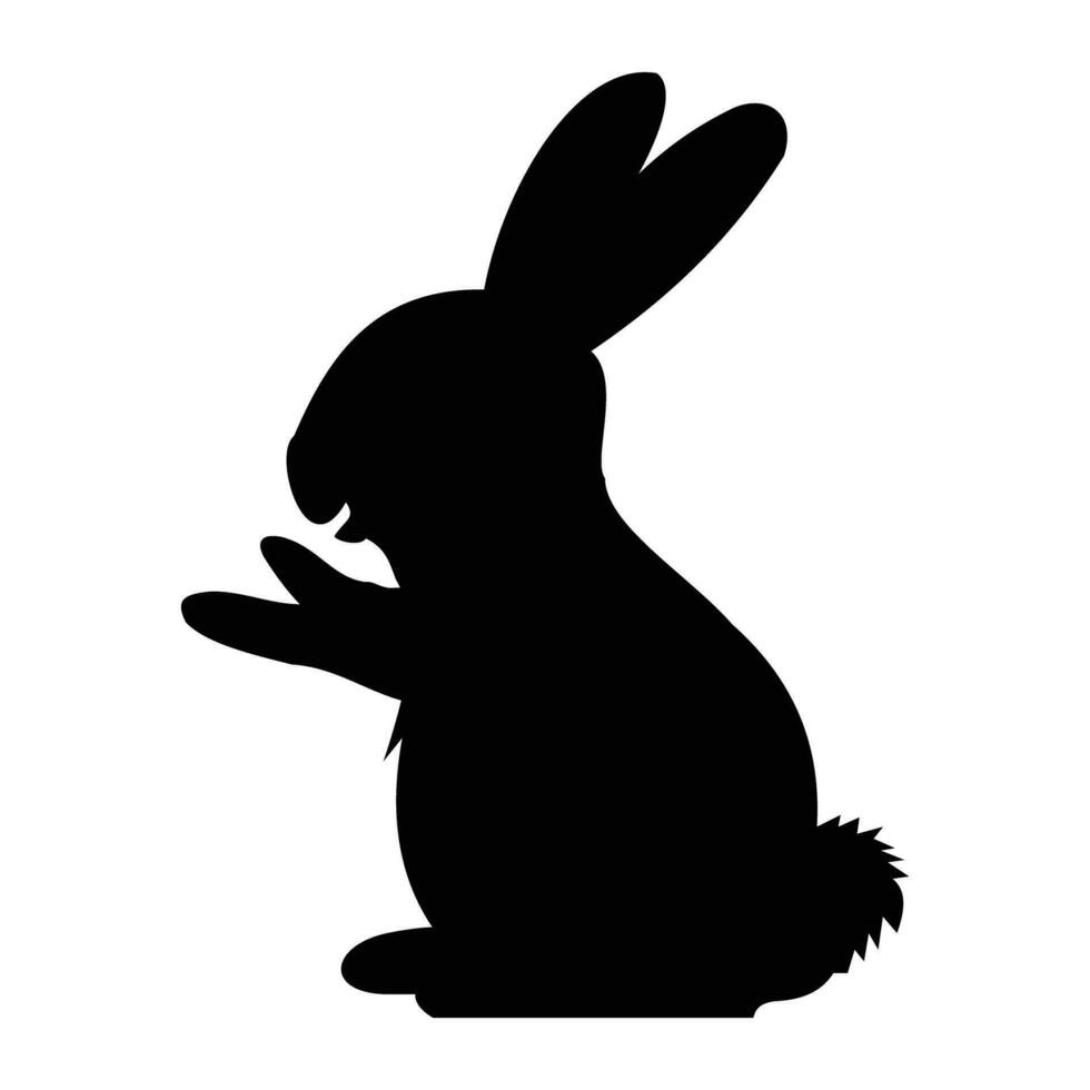 Hase schwarz Silhouette isoliert auf Weiß Hintergrund. Vektor Illustration zum Ihre Design. Haustier Tier Design Elemente, pflanzenfressend Tiere