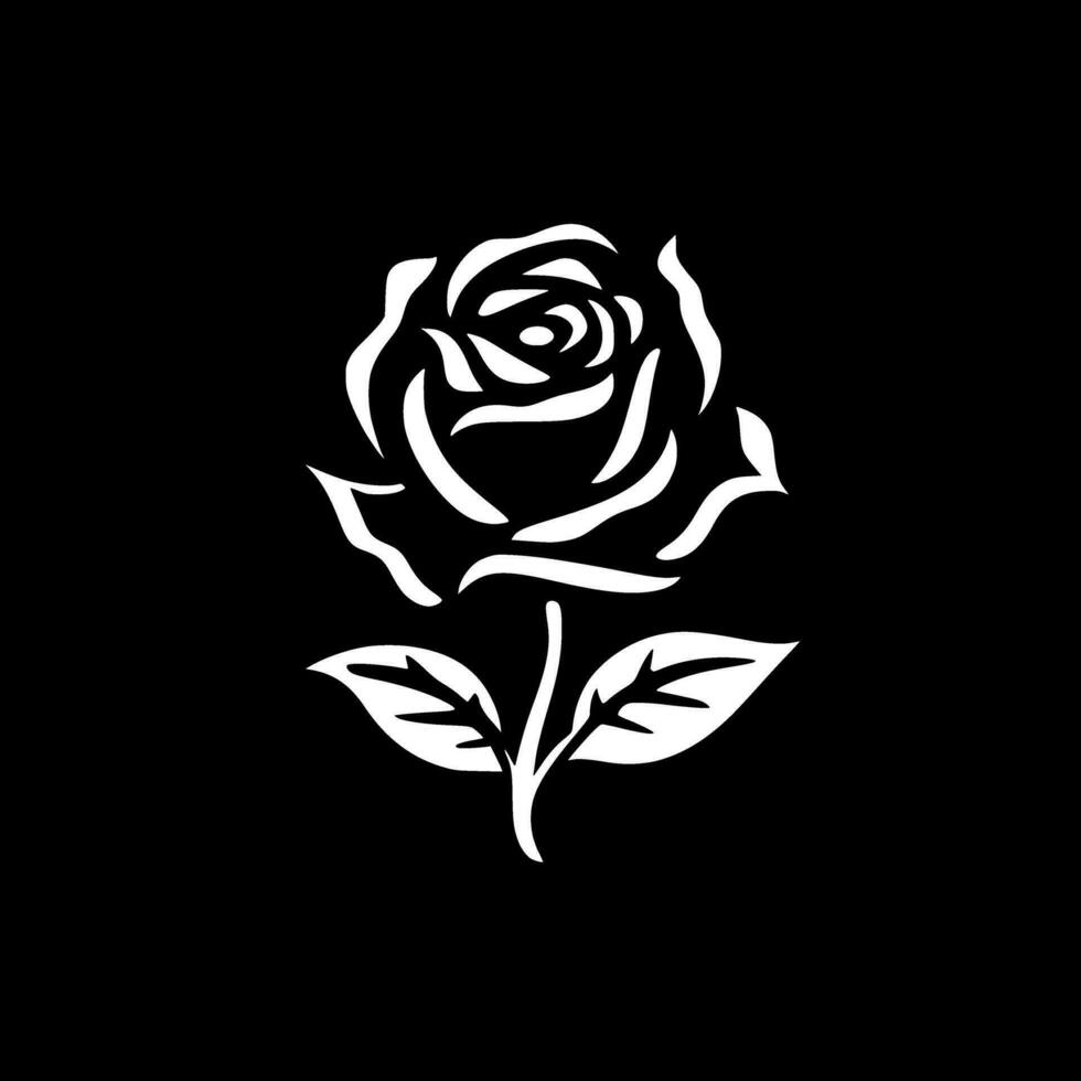 Rose - - schwarz und Weiß isoliert Symbol - - Vektor Illustration