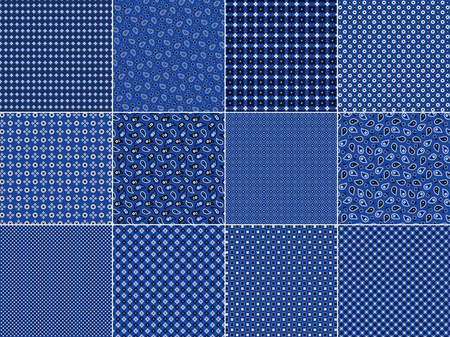 Blaue Bandana-Muster vektor