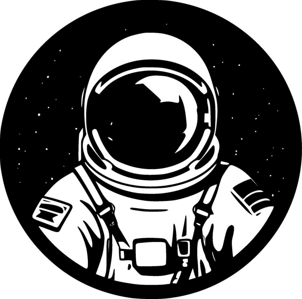 astronaut, minimalistisk och enkel silhuett - vektor illustration