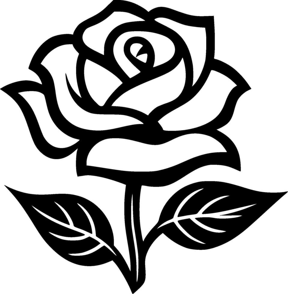 Rose - - minimalistisch und eben Logo - - Vektor Illustration